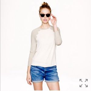 J Crew Merino wool baseball sweater, S